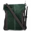 GEANȚĂ DIN PIELE universală Genuine Leather verde de sticlă 444
